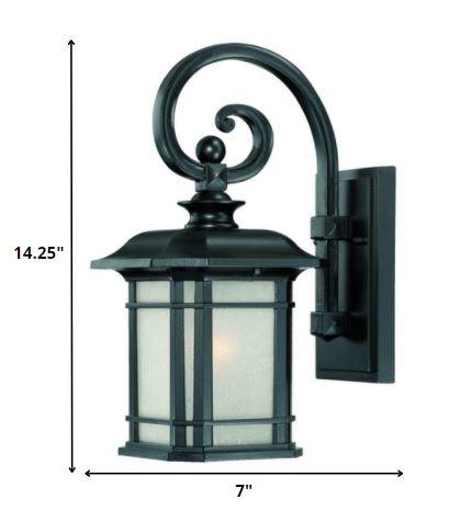 Matte Black Frosted Linen Glass Lantern Wall Light - AFS