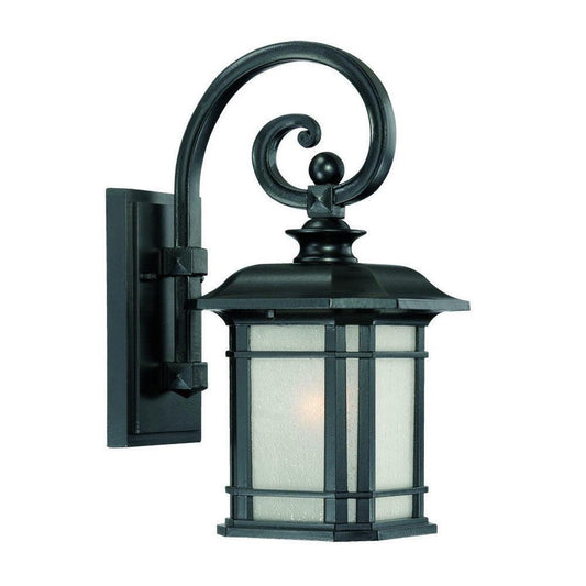 Matte Black Frosted Linen Glass Lantern Wall Light - AFS