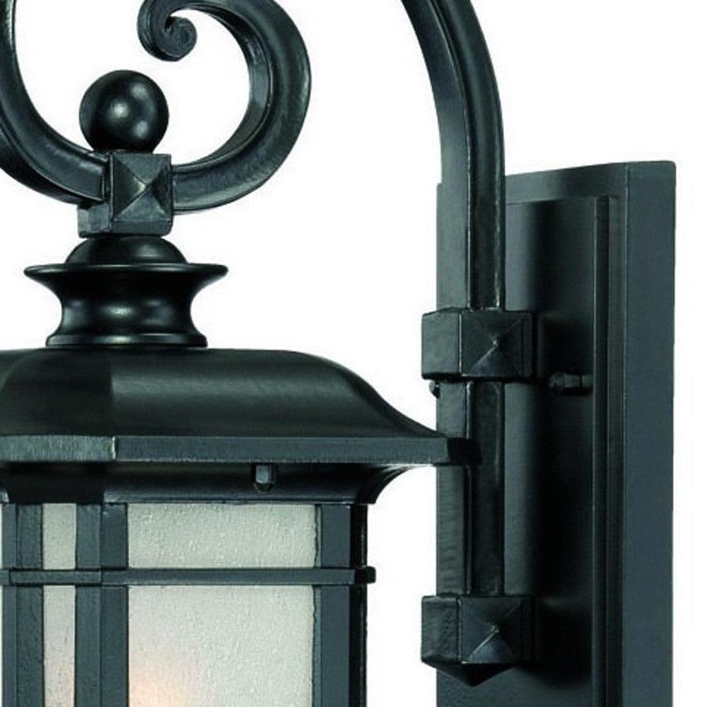 Matte Black Frosted Linen Glass Lantern Wall Light - AFS