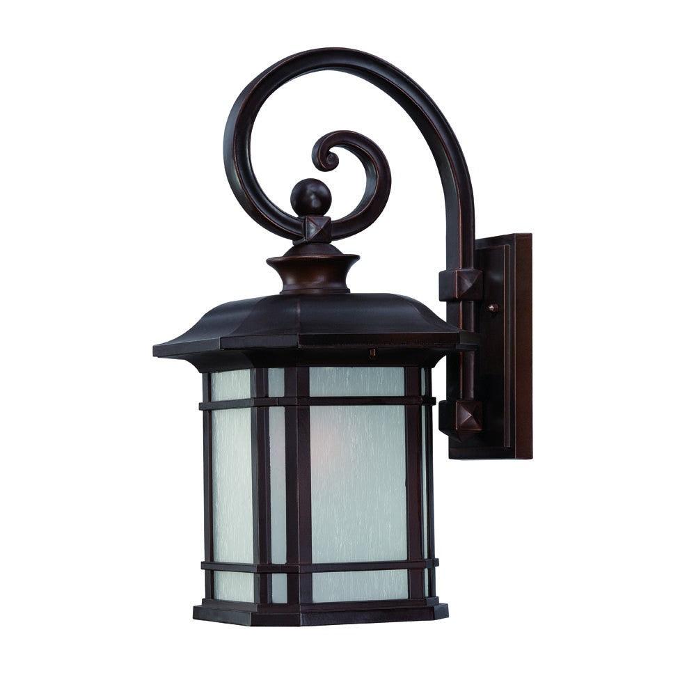 XL Antique Bronze Frosted Linen Glass Lantern Wall Light - AFS