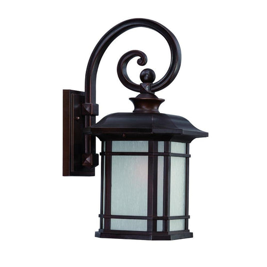 XL Antique Bronze Frosted Linen Glass Lantern Wall Light - AFS