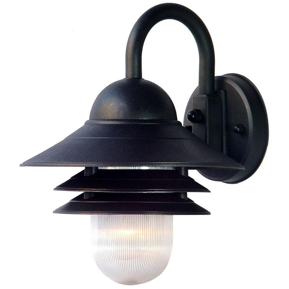 Matte Black Three Tier Lamp Shade Outdoor Wall Light - AFS