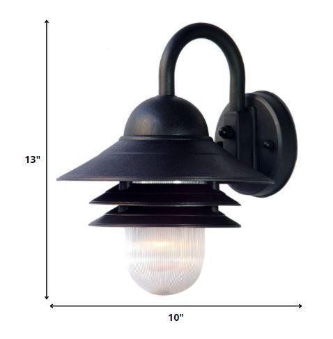 Matte Black Three Tier Lamp Shade Outdoor Wall Light - AFS