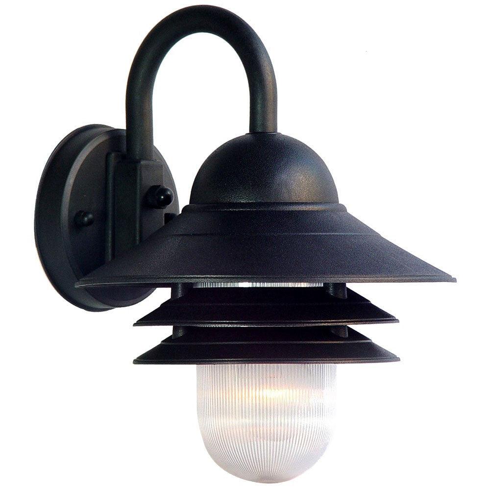 Matte Black Three Tier Lamp Shade Outdoor Wall Light - AFS