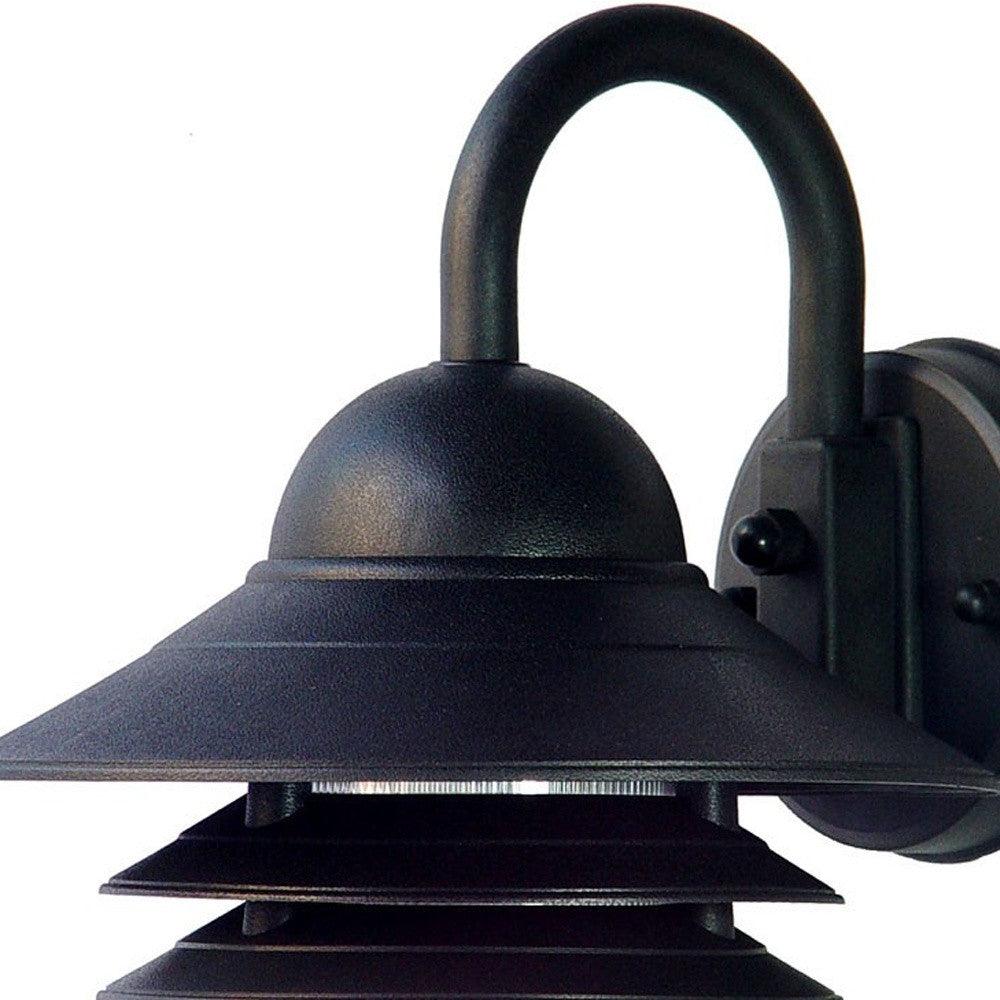 Matte Black Three Tier Lamp Shade Outdoor Wall Light - AFS