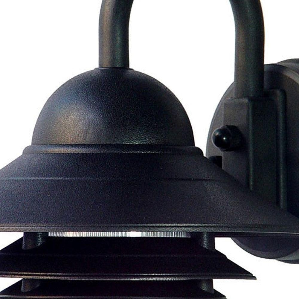 Matte Black Three Tier Lamp Shade Outdoor Wall Light - AFS