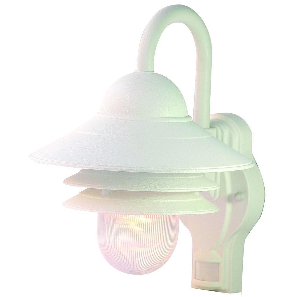 White Motion Sensor Outdoor Wall Light - AFS