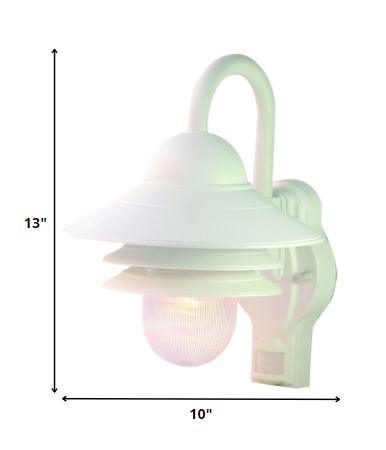 White Motion Sensor Outdoor Wall Light - AFS