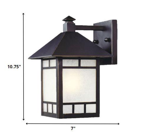 Petite Antique Bronze Frosted Glass Lantern Wall Light - AFS