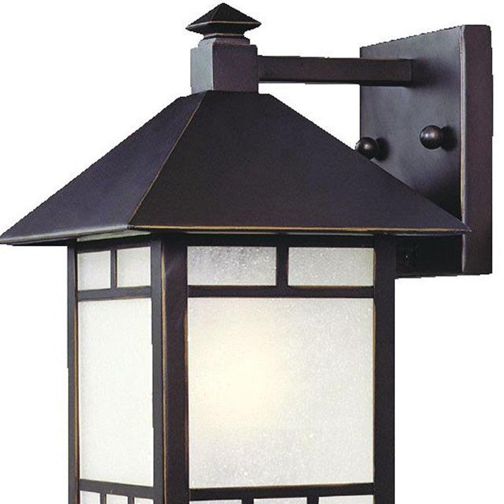 Petite Antique Bronze Frosted Glass Lantern Wall Light - AFS