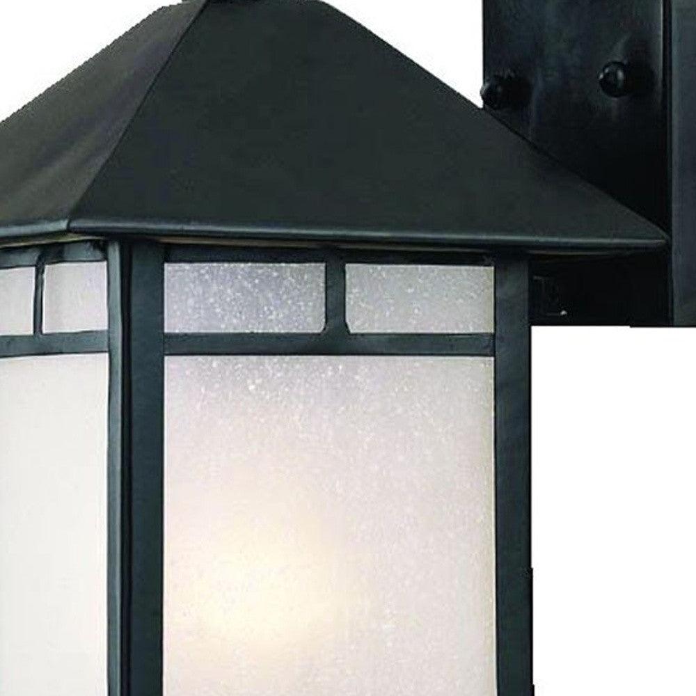 Petite Matte Black Frosted Glass Lantern Wall Light - AFS