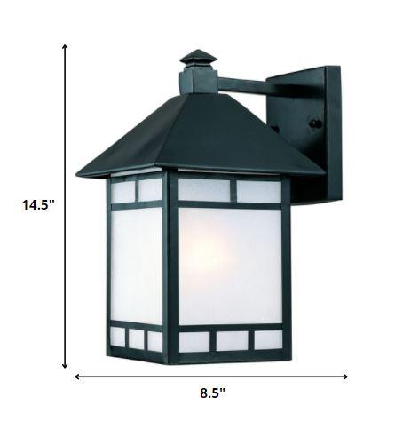 Matte Black Frosted Glass Lantern Wall Light - AFS