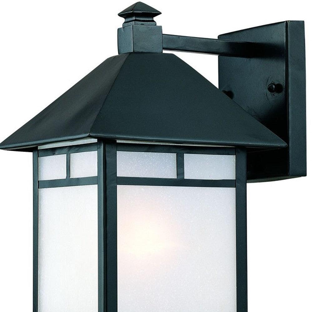 Matte Black Frosted Glass Lantern Wall Light - AFS