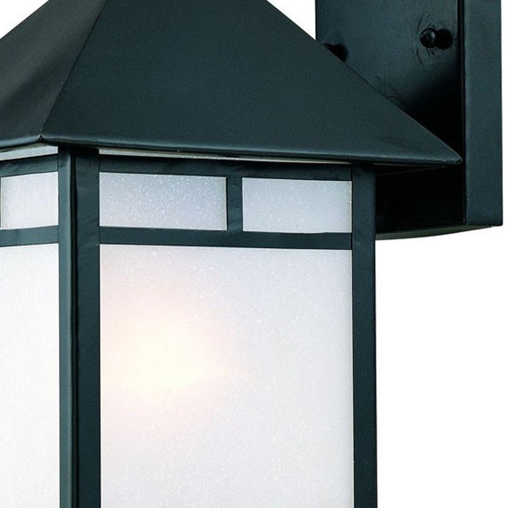 Matte Black Frosted Glass Lantern Wall Light - AFS