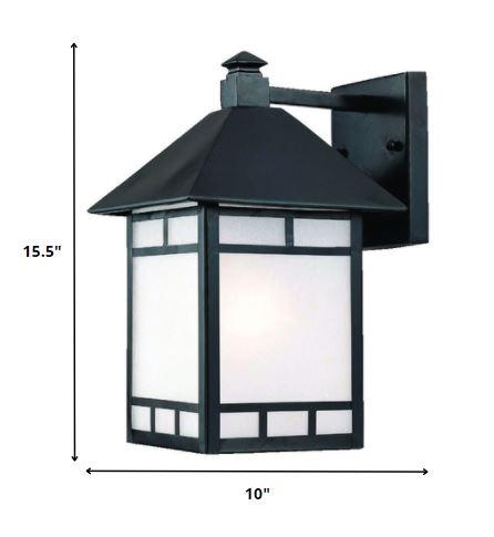 XL Matte Black Frosted Glass Lantern Wall Light - AFS