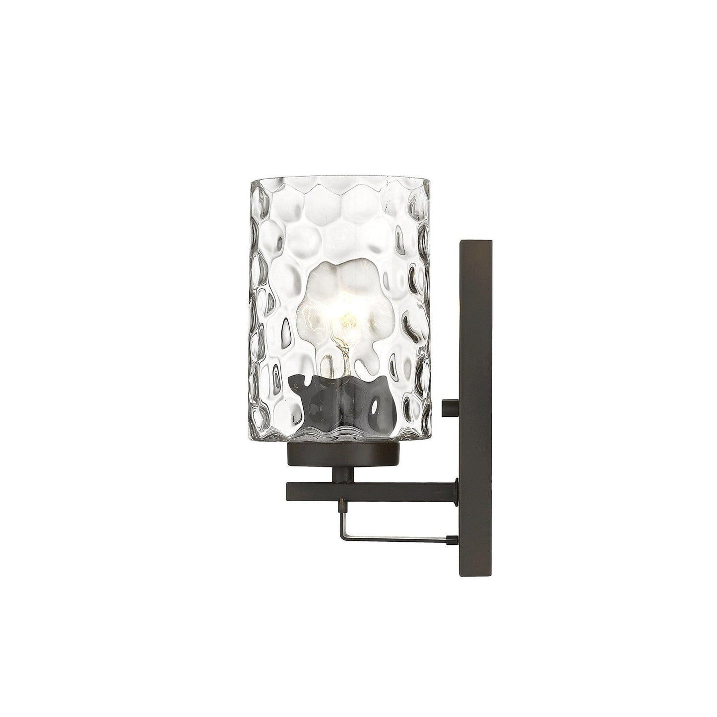 Bronze Metal and Pebbled Glass Wall Sconce - AFS