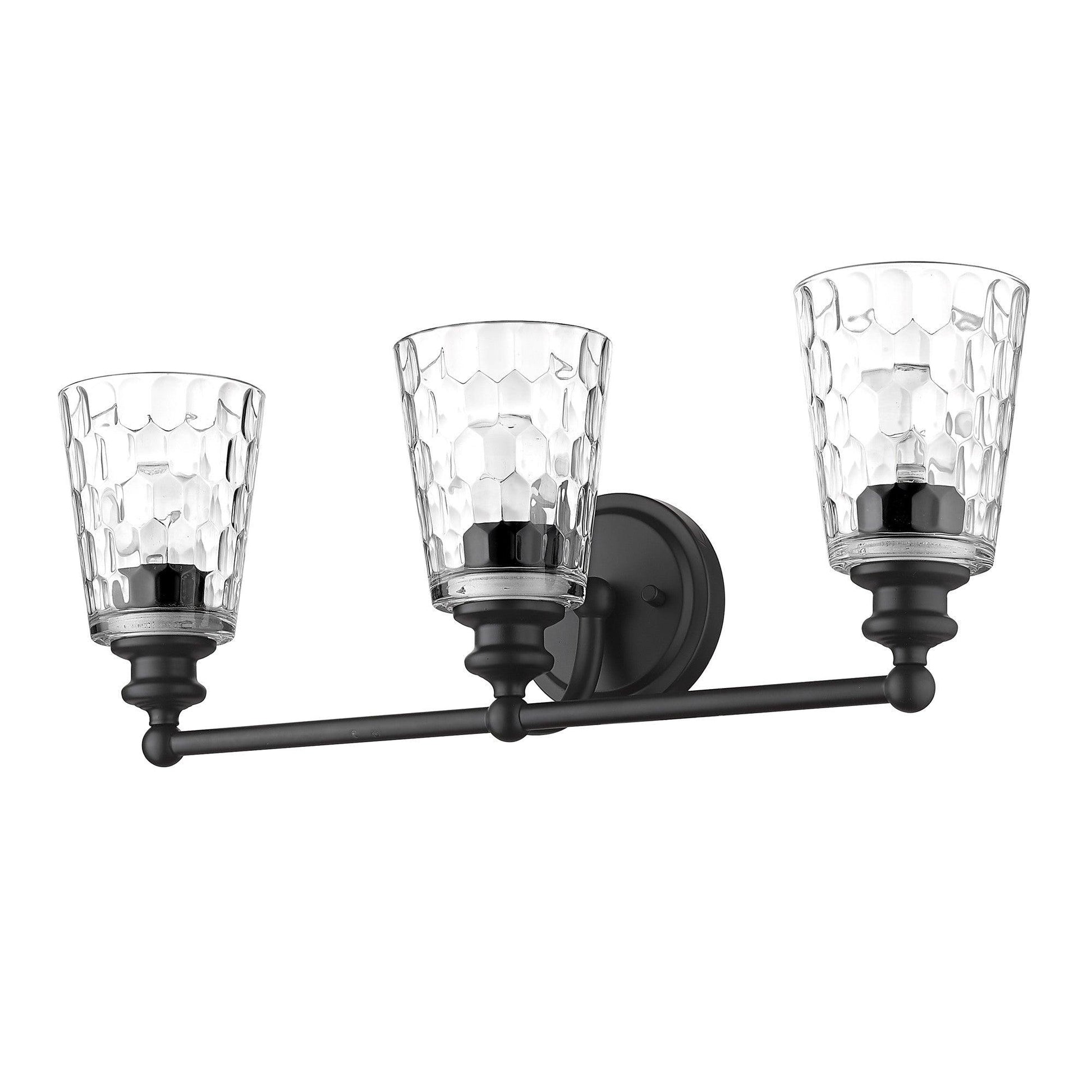 Mae 3-Light Matte Black Vanity - AFS