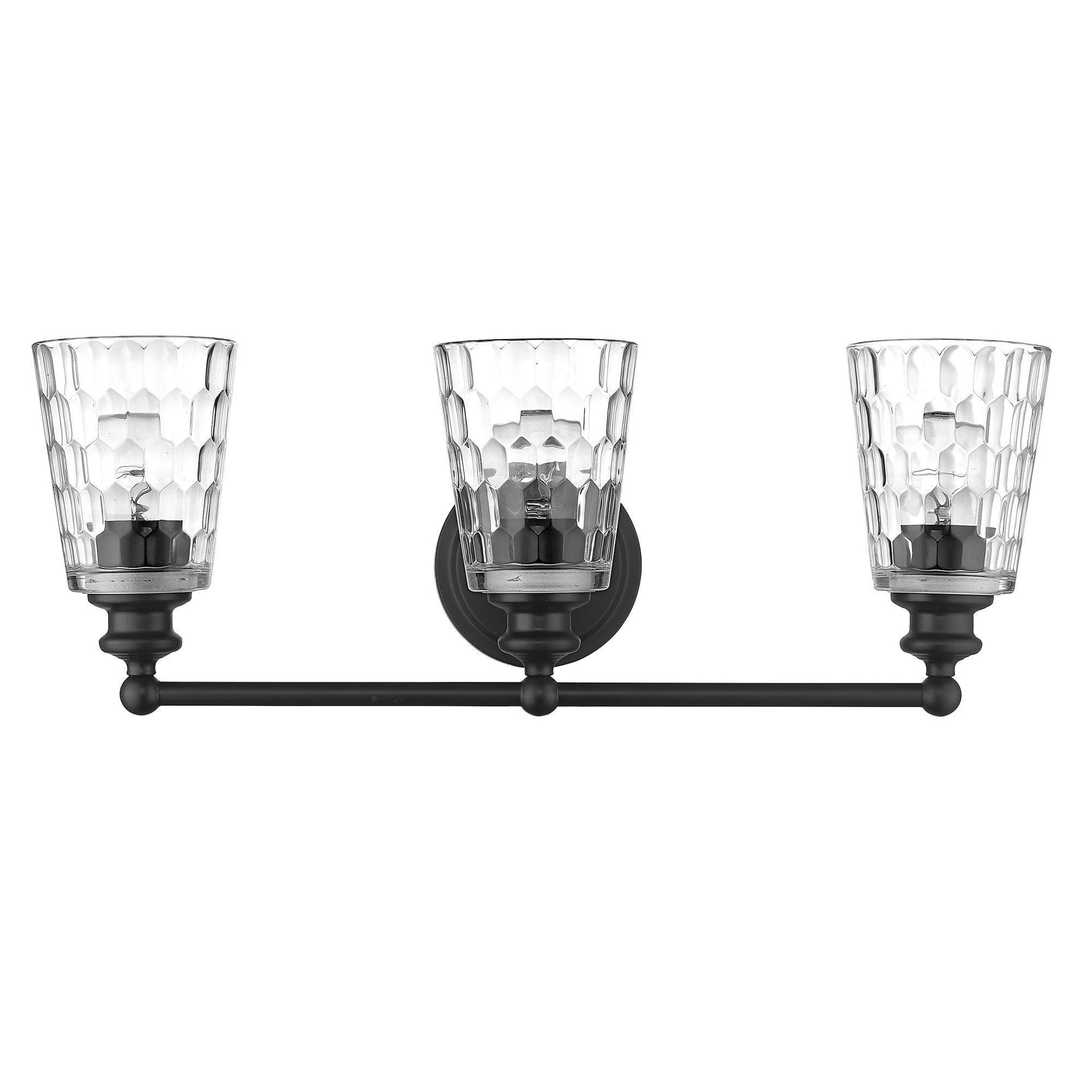 Mae 3-Light Matte Black Vanity - AFS