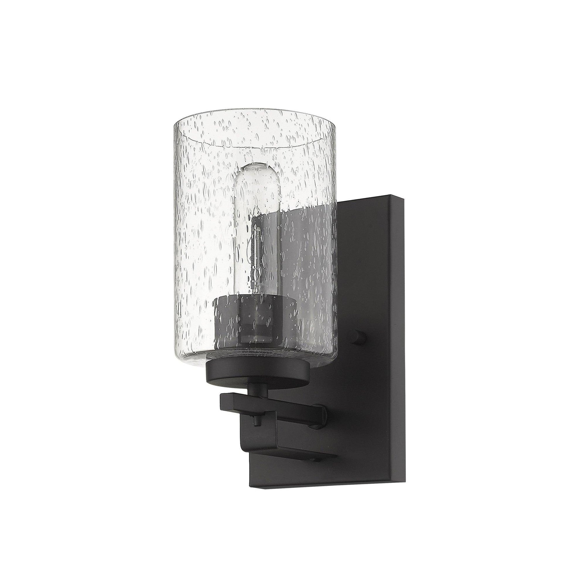 Bronze Metal and Textured Glass Wall Sconce - AFS