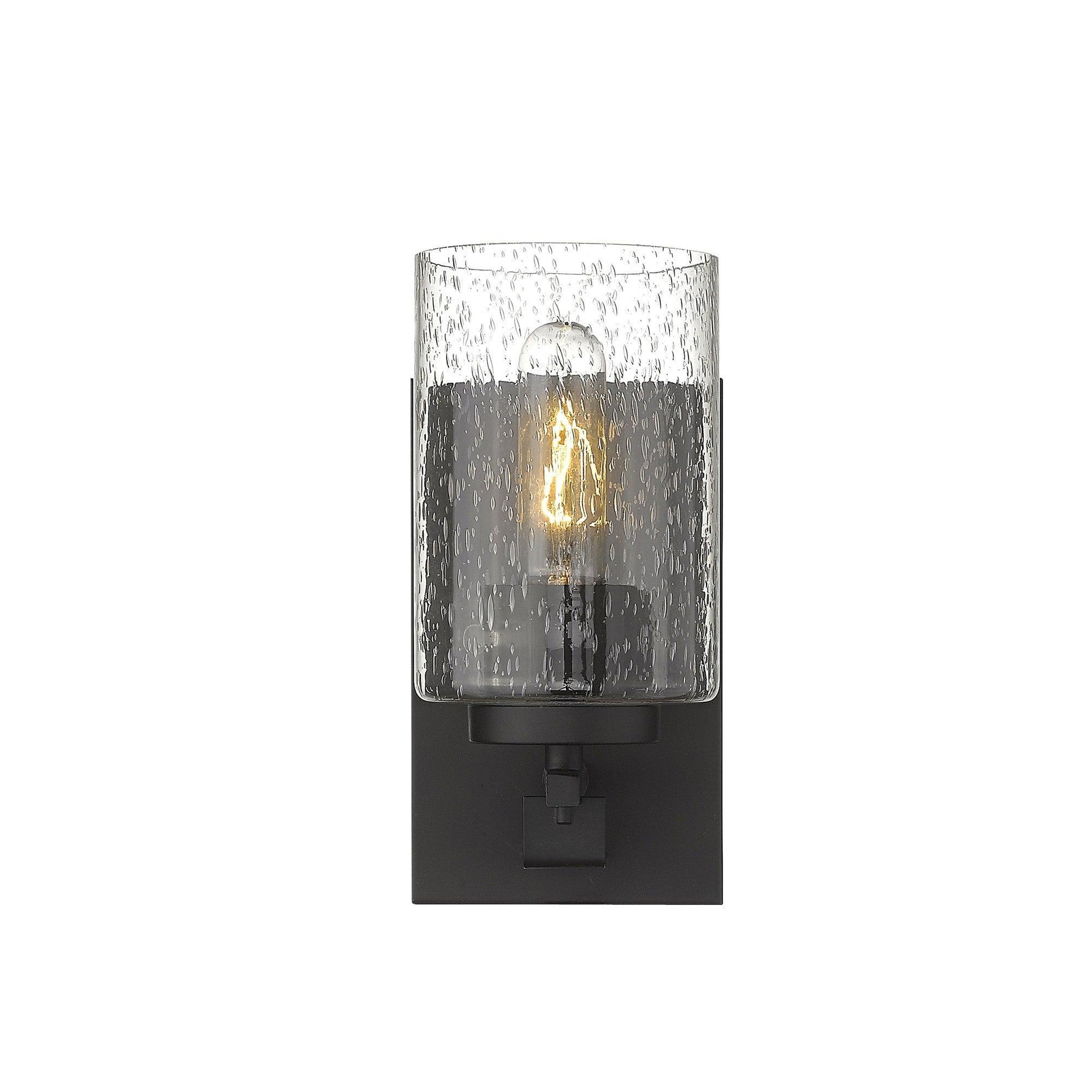 Bronze Metal and Textured Glass Wall Sconce - AFS