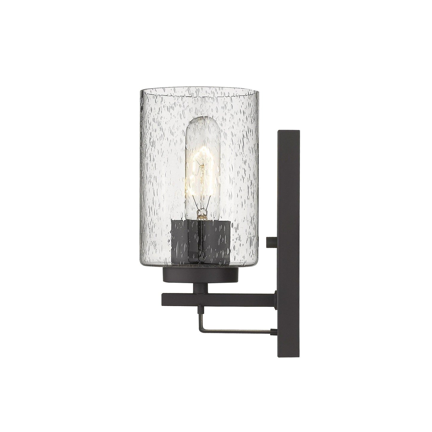 Bronze Metal and Textured Glass Wall Sconce - AFS