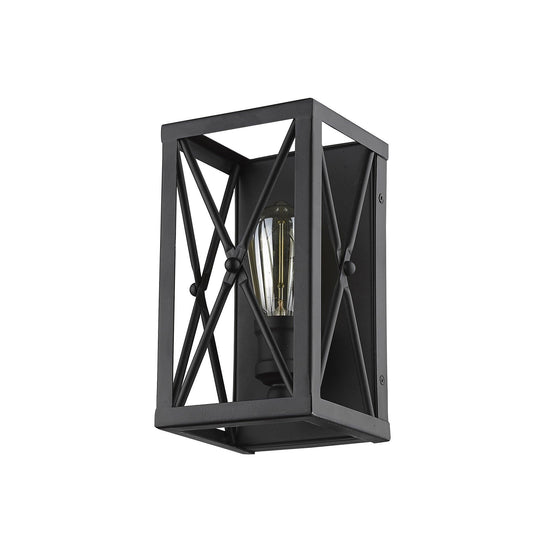 Matte Black Metal Geometric Wall Light - AFS