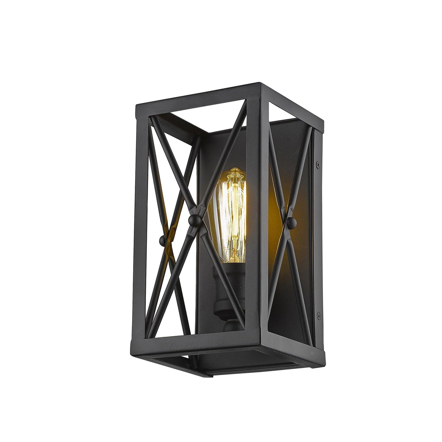 Matte Black Metal Geometric Wall Light - AFS