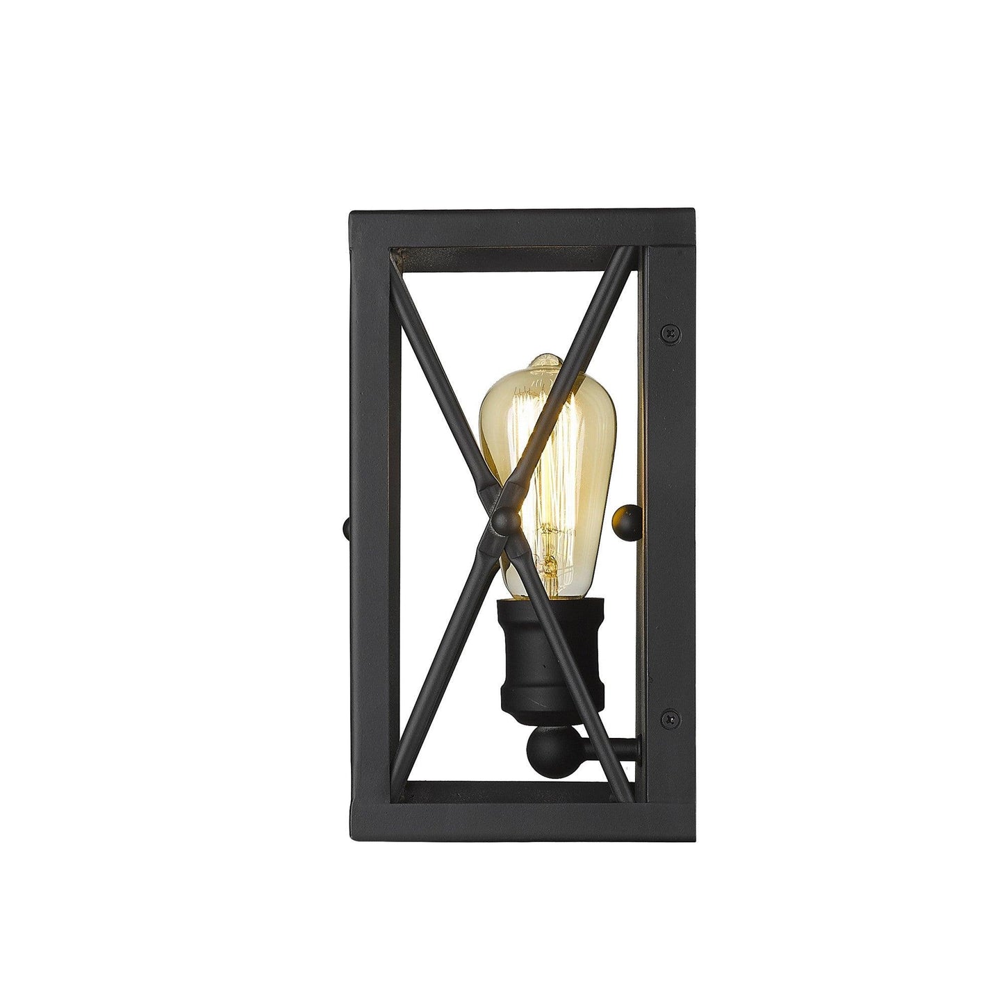 Matte Black Metal Geometric Wall Light - AFS