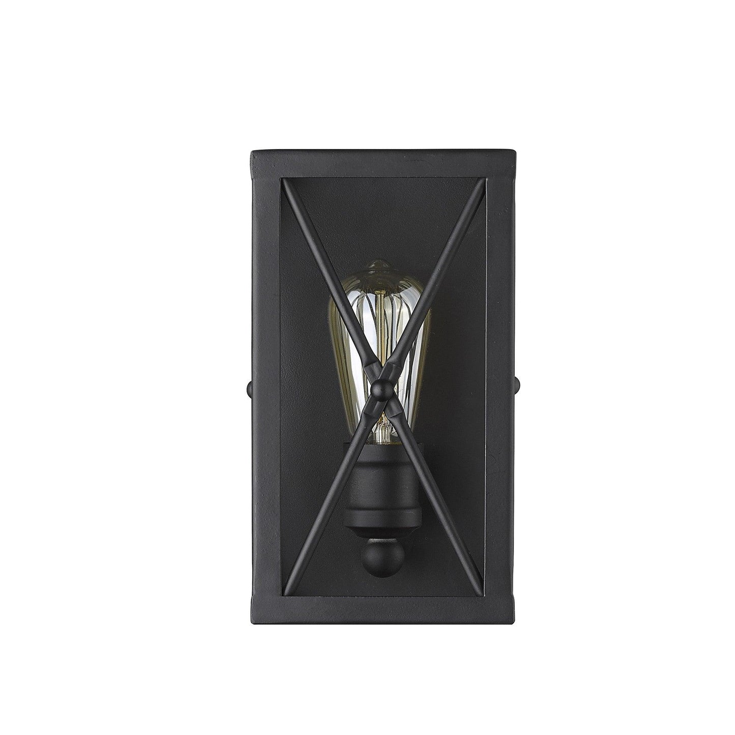 Matte Black Metal Geometric Wall Light - AFS