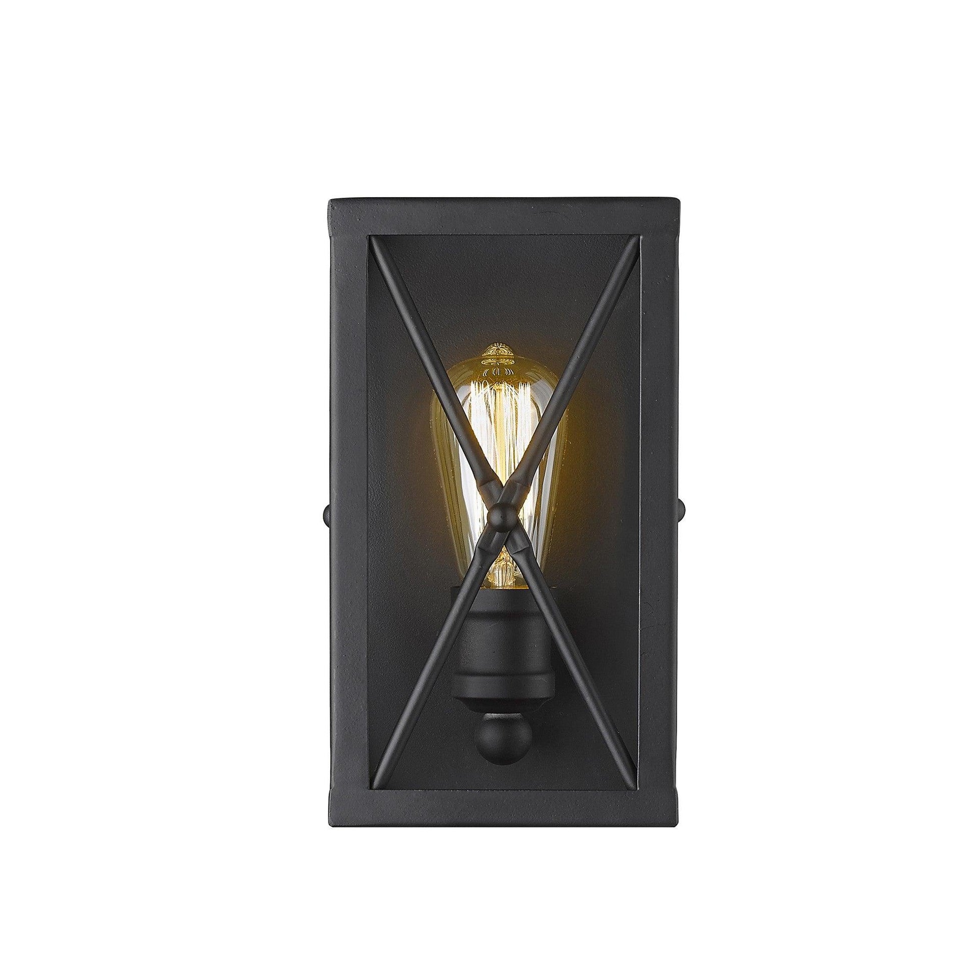 Matte Black Metal Geometric Wall Light - AFS