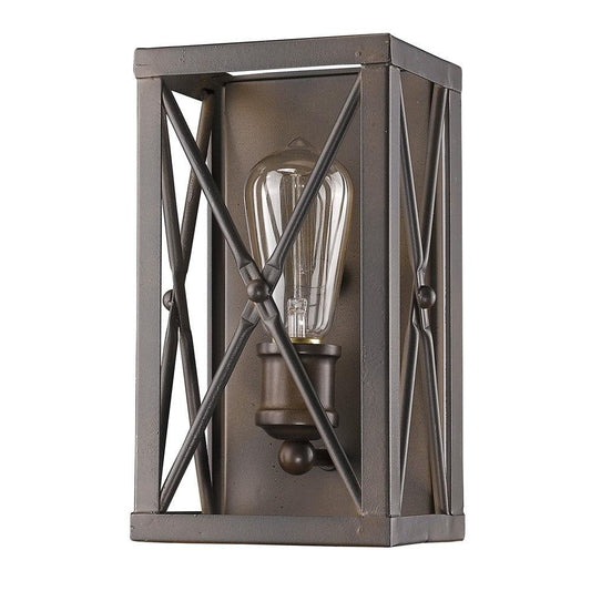 Antique Bronze Metal Geometric Wall Light - AFS