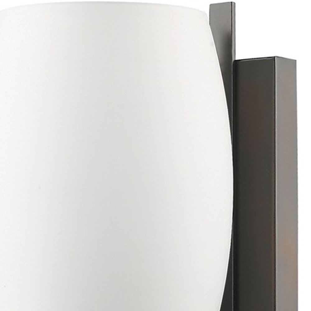 Geometric Bronze Wall Sconce with Frosted Glass Shade - AFS