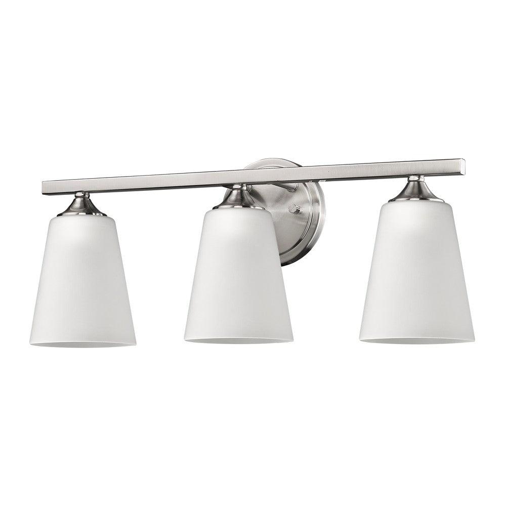 Three Light Silver Metal Vanity Wall Light - AFS