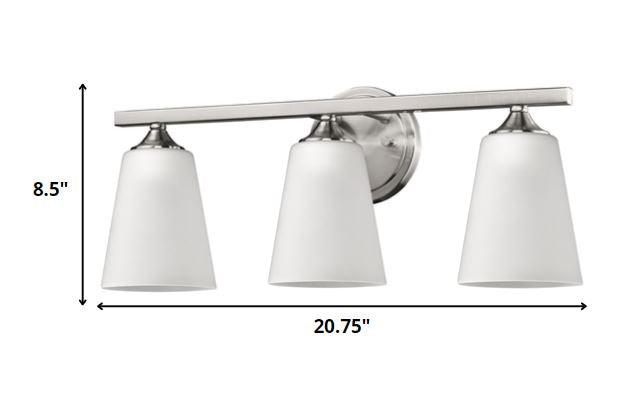 Three Light Silver Metal Vanity Wall Light - AFS