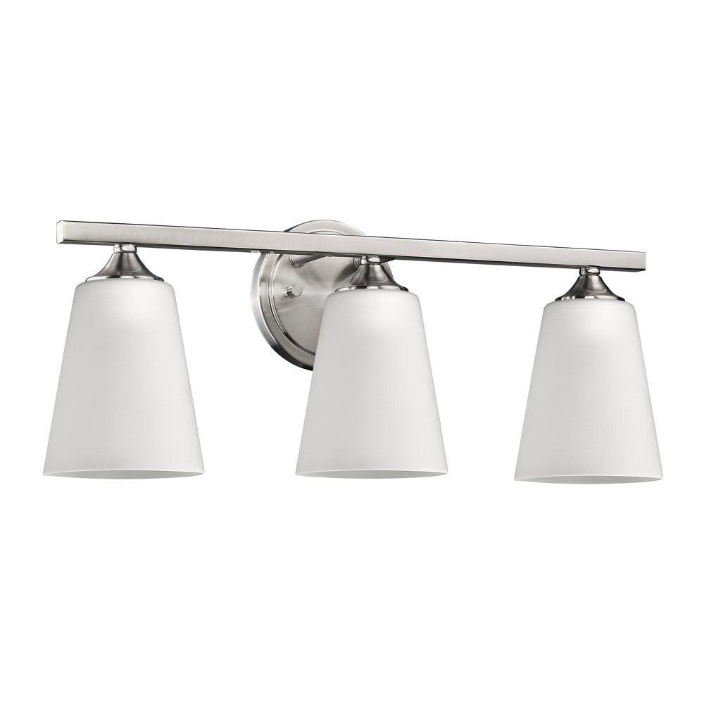 Three Light Silver Metal Vanity Wall Light - AFS