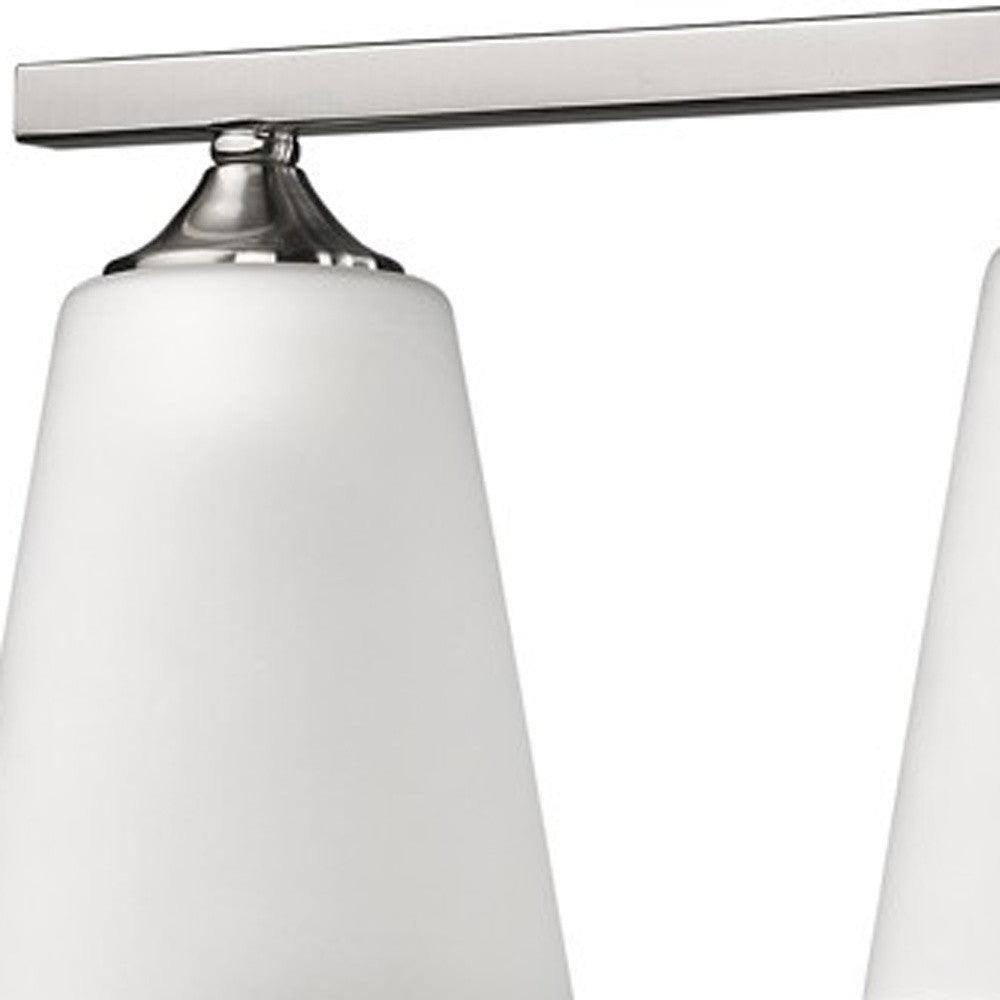 Three Light Silver Metal Vanity Wall Light - AFS