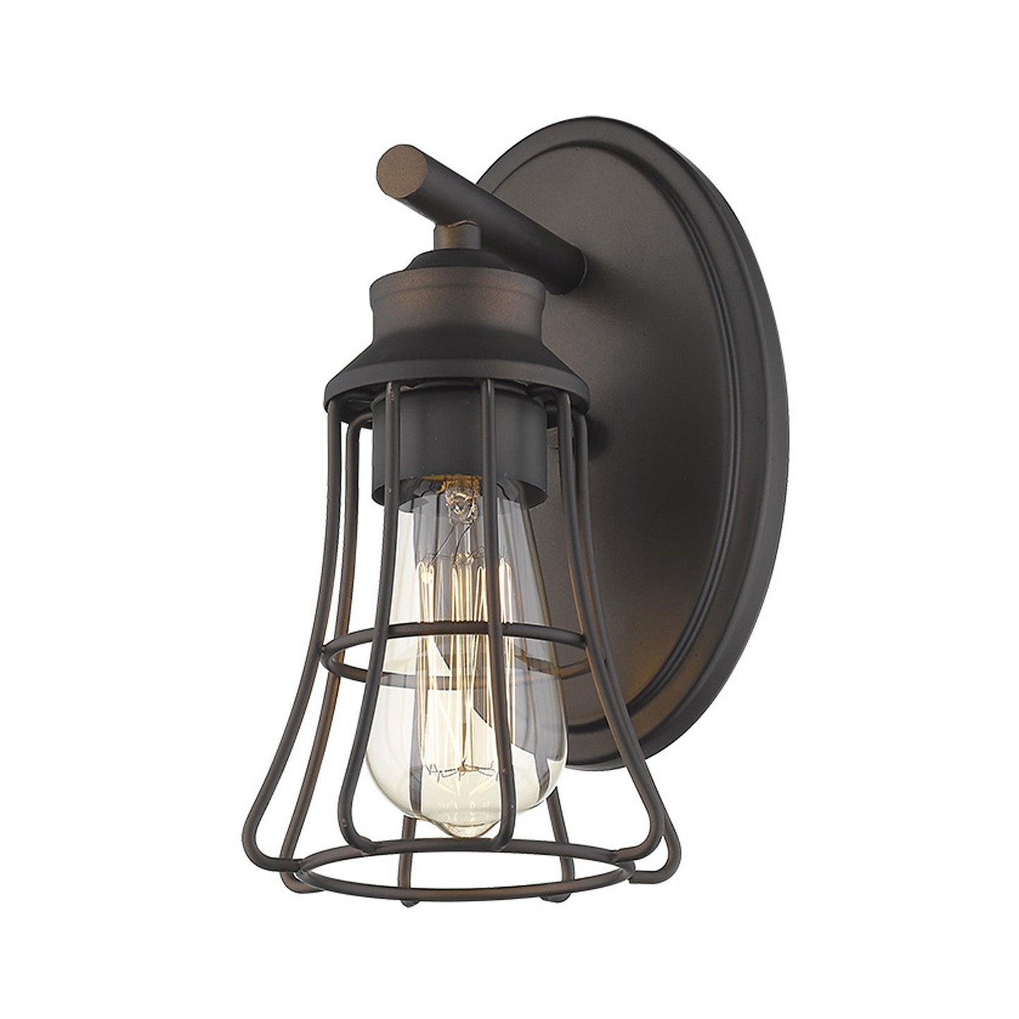 One Light Bronze Cage Wall Light - AFS