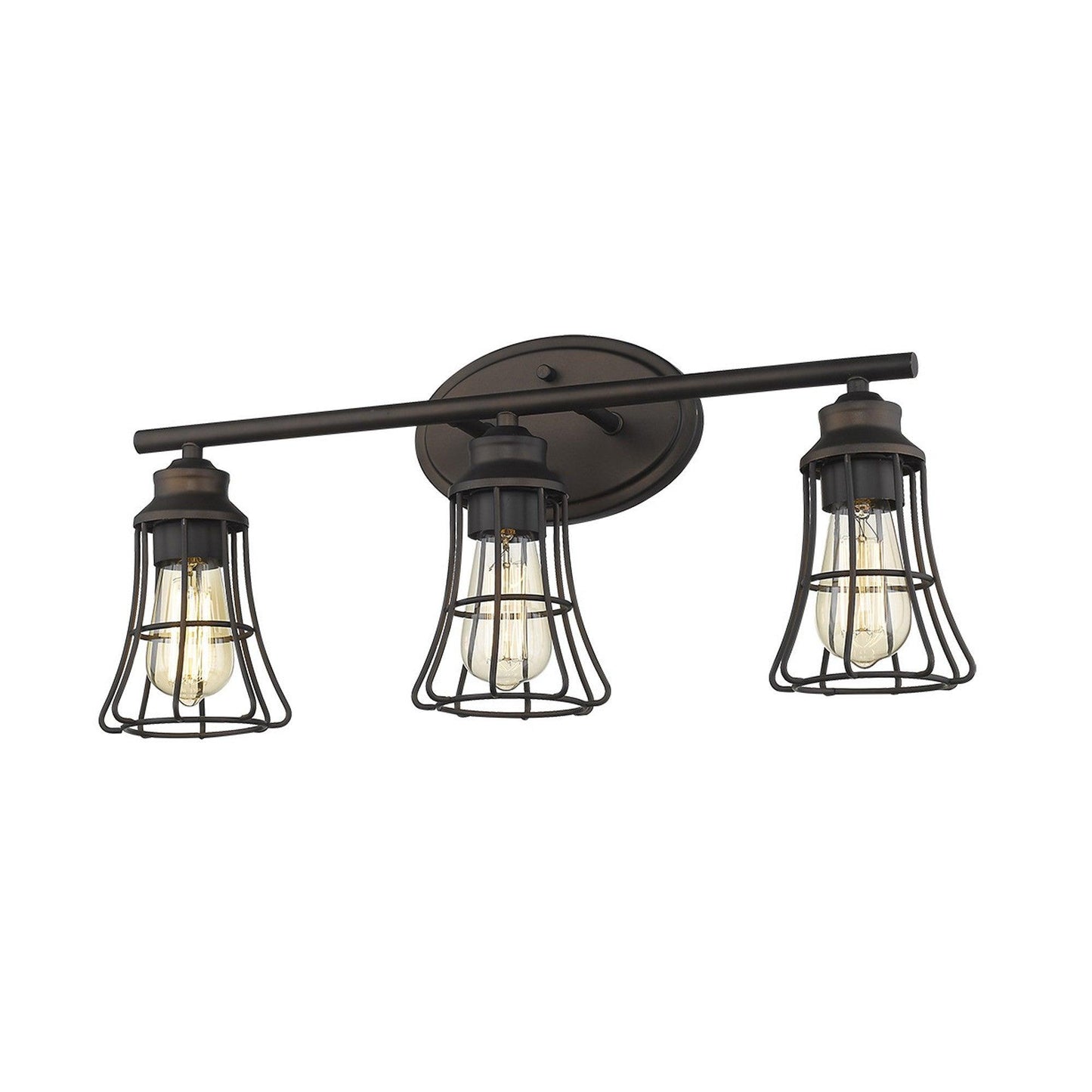 Three Light Bronze Cage Wall Light - AFS