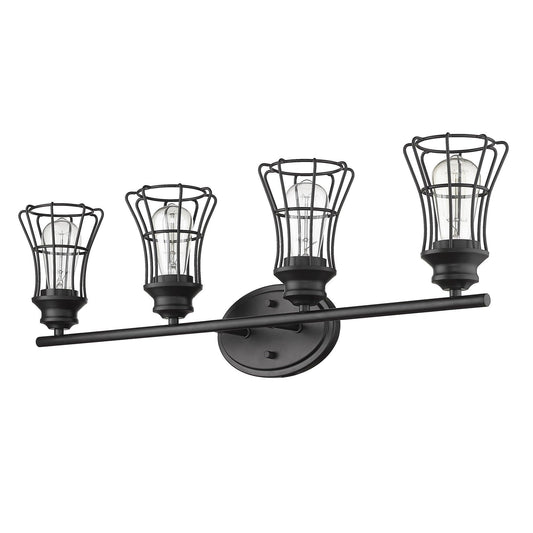 Piers 4-Light Matte Black Vanity - AFS