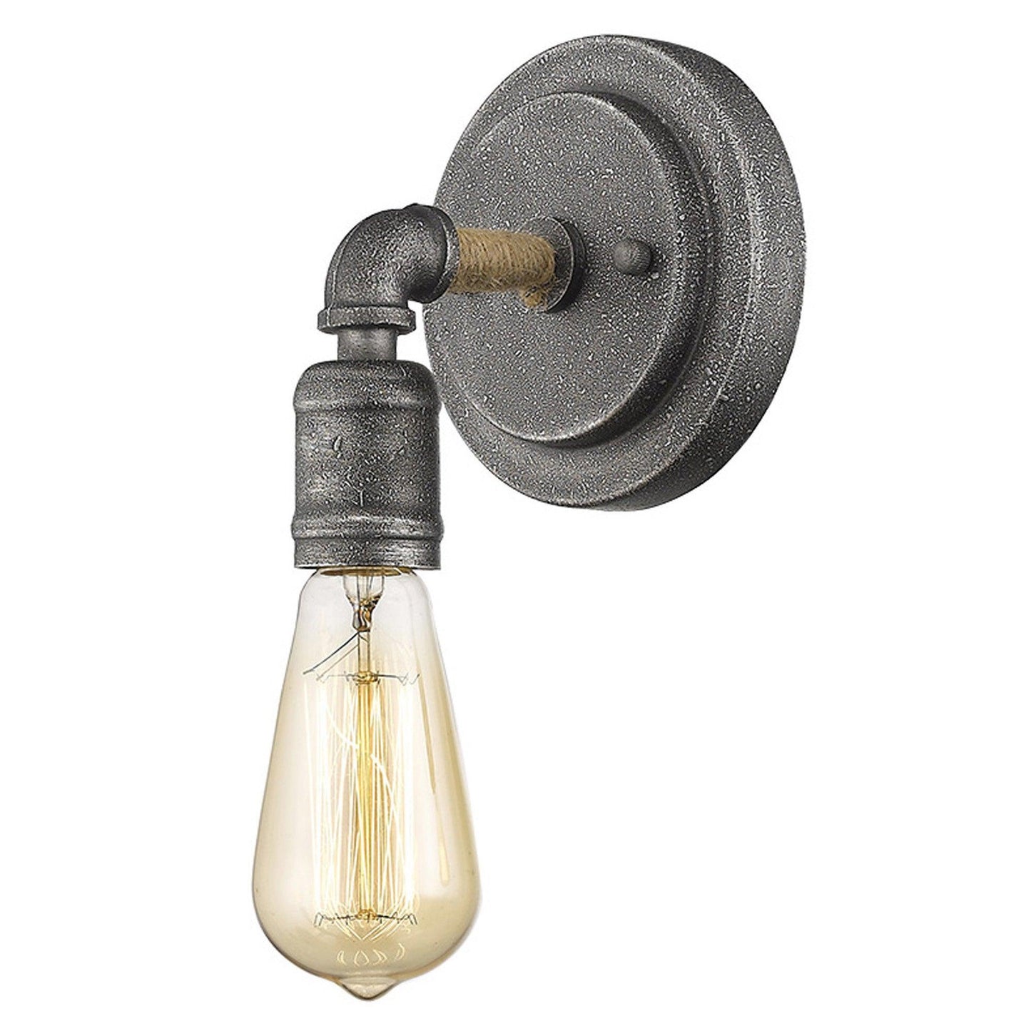 Industrial Textured Gray Wall Light - AFS