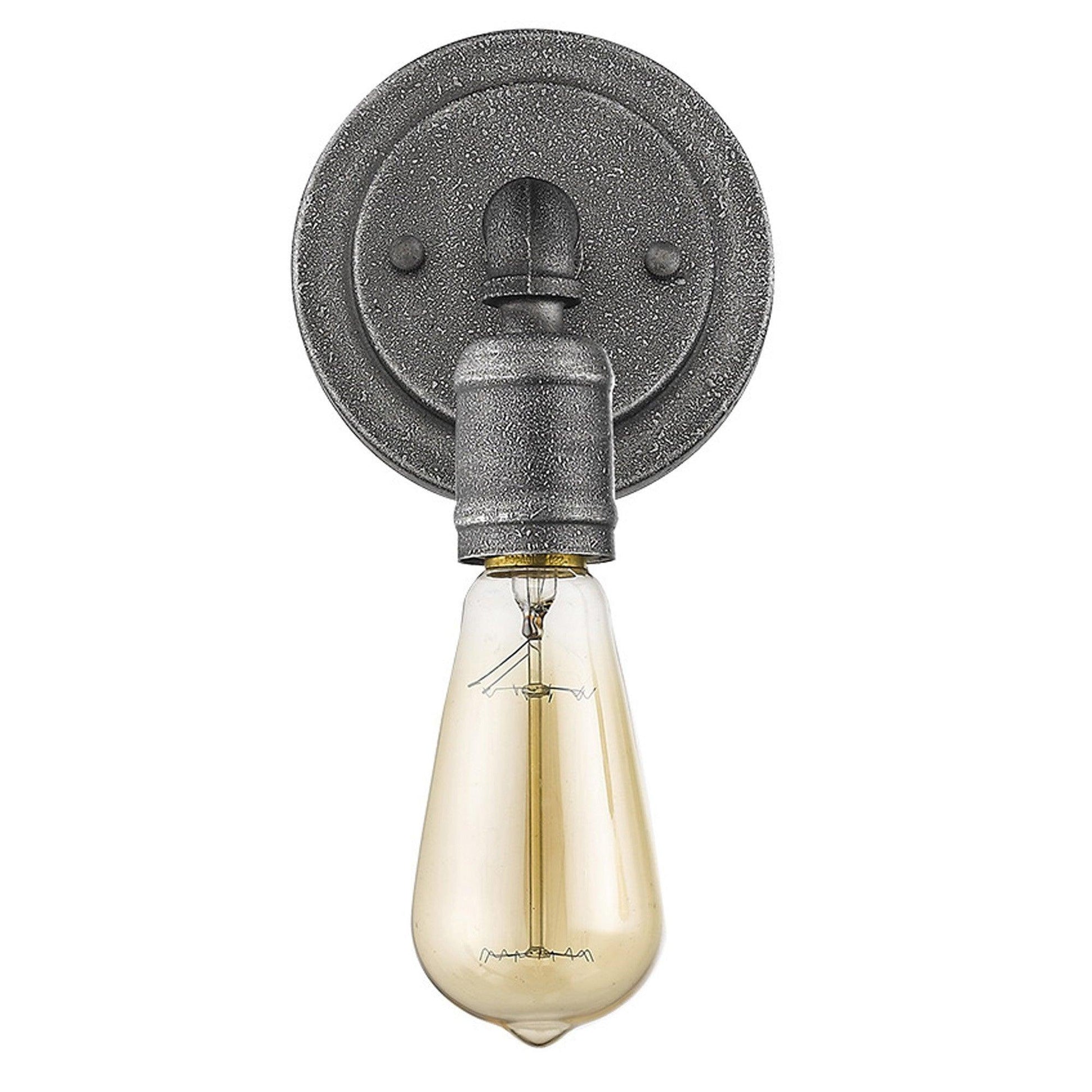 Industrial Textured Gray Wall Light - AFS