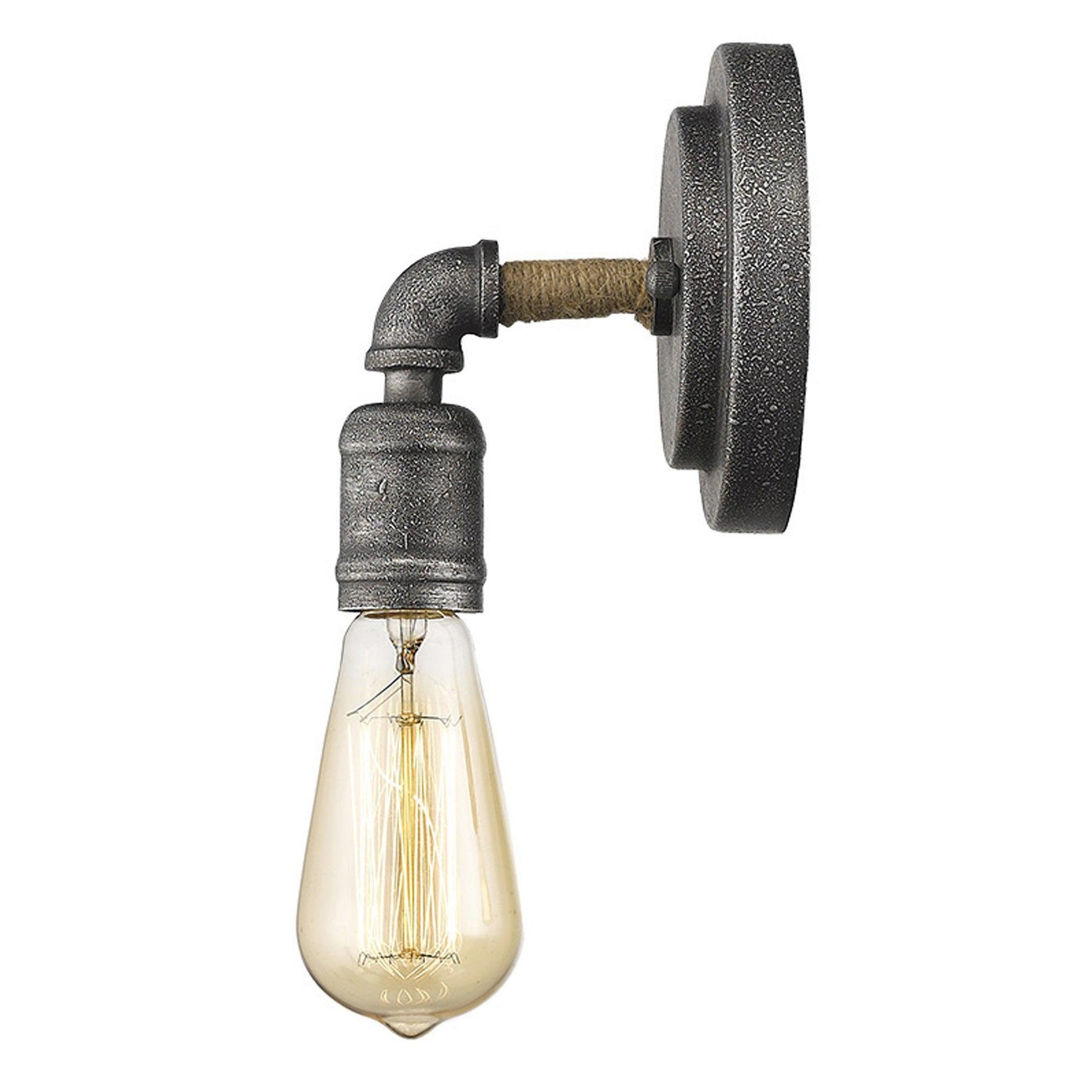 Industrial Textured Gray Wall Light - AFS