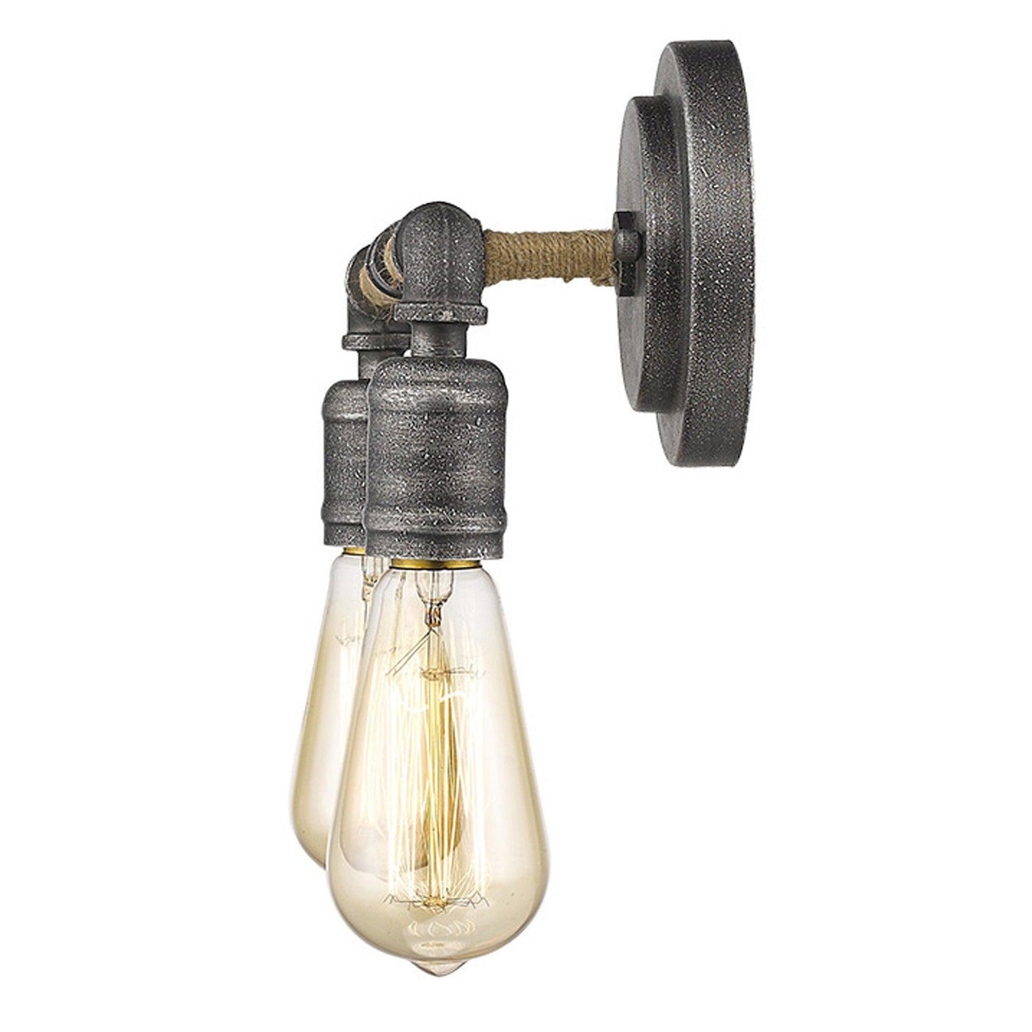 Two Light Industrial Textured Gray Wall Light - AFS