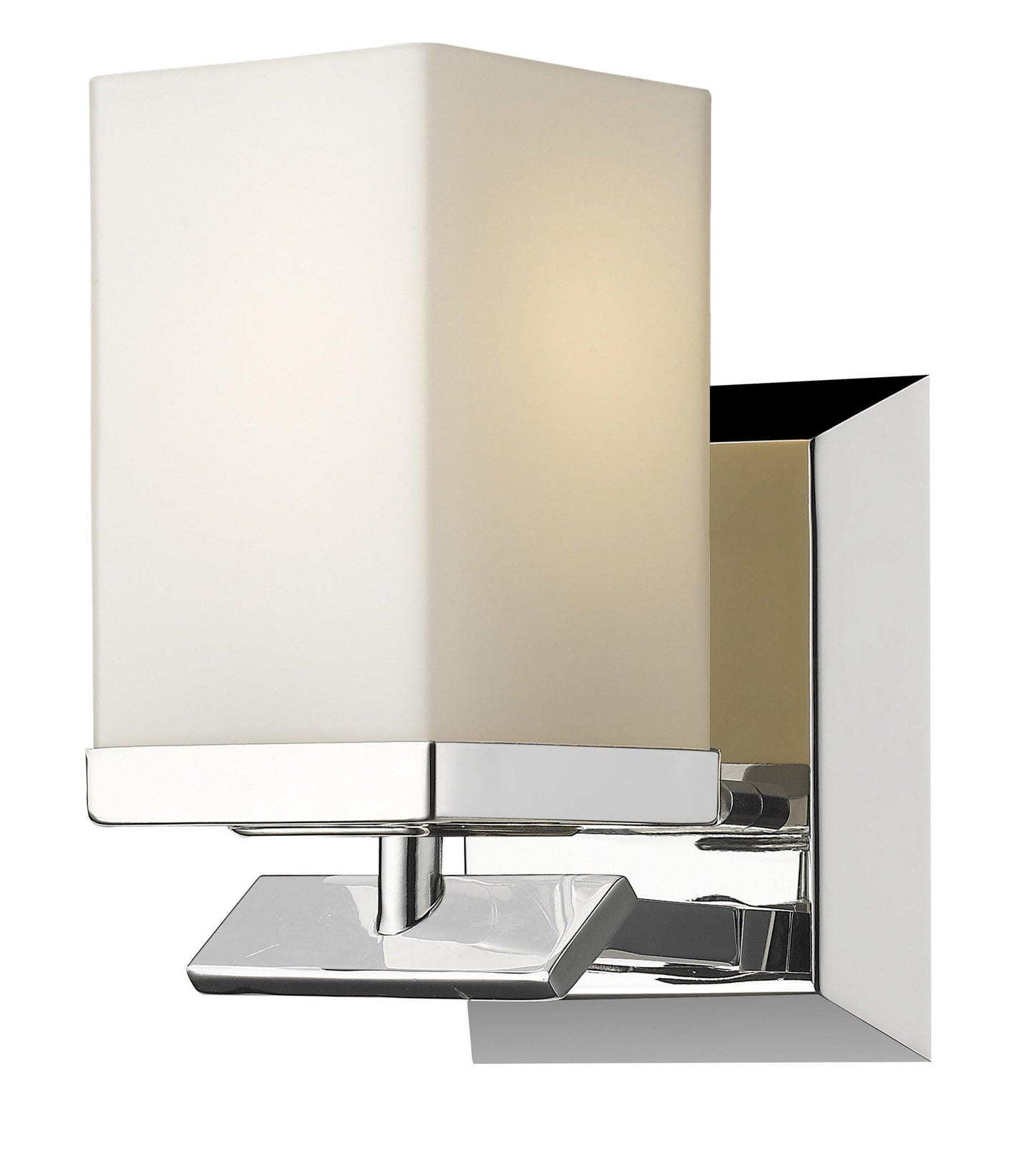 One Light Silver Frosted Glass Wall Sconce - AFS