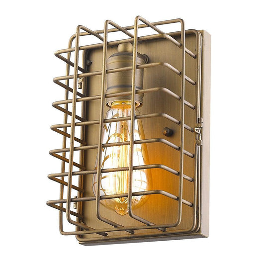 Light Gold Cage Wall Sconce - AFS