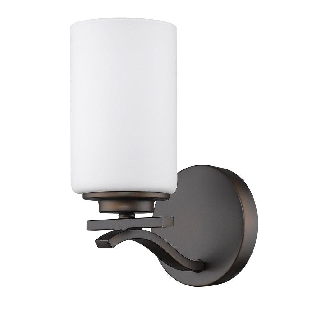 One Light Bronze and Glass Wall Sconce - AFS