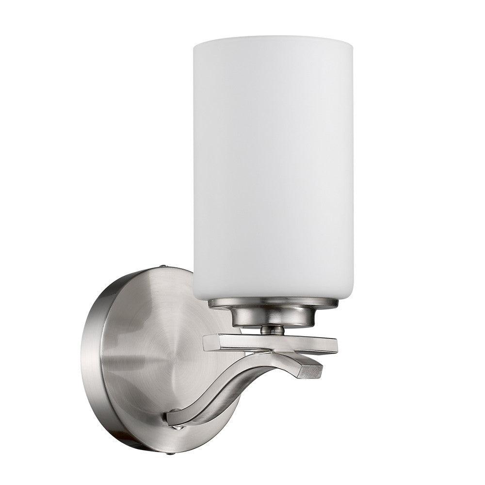 One Light Silver and Glass Wall Sconce - AFS