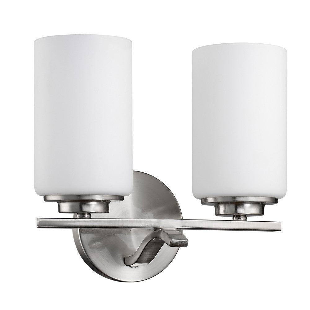 Two Light Silver and Glass Wall Sconce - AFS