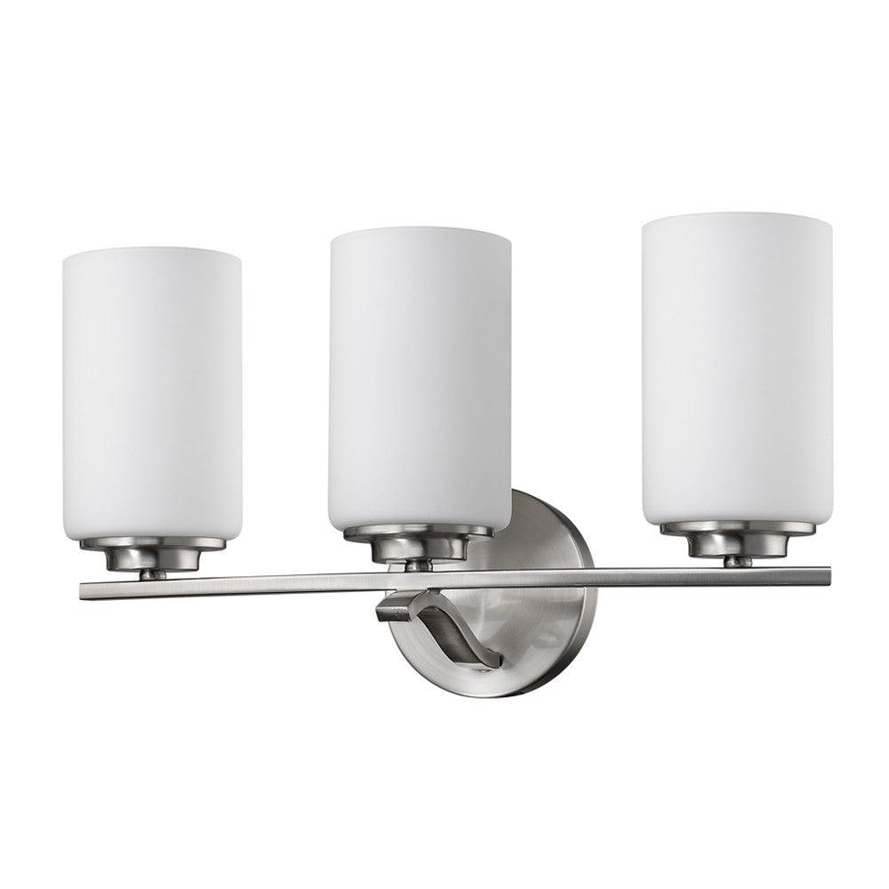 Three Light Silver and Glass Wall Sconce - AFS