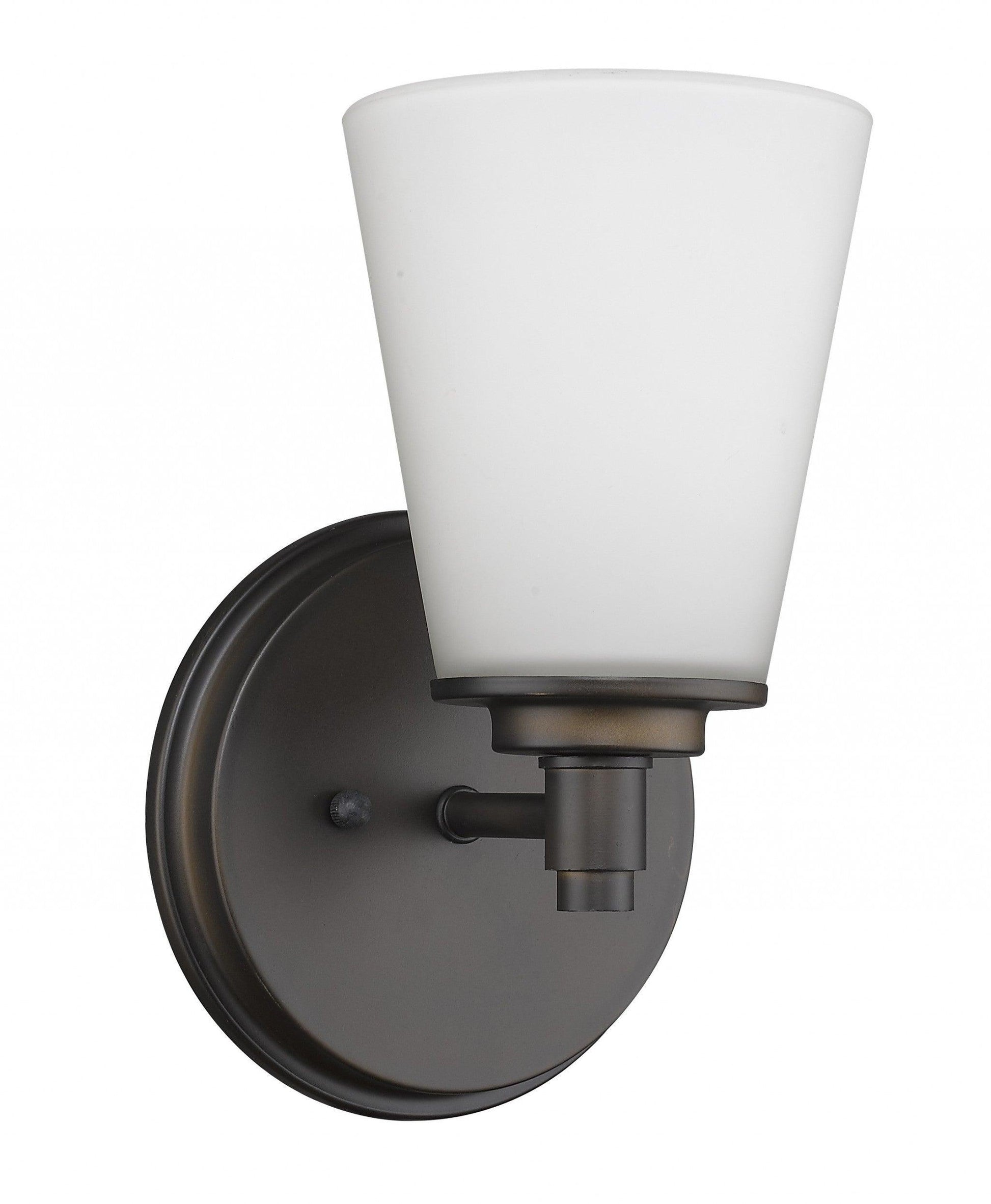 Bronze Wall Light with Frosted Glass Shade - AFS